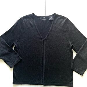Lennie For Nina Leonard Black Shimmer Cardigan Sweater Size Medium